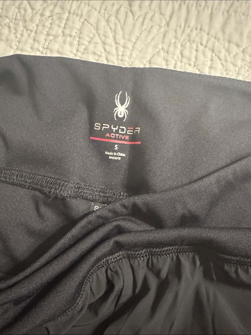 Spyder Women's Black Athletic Shorts with High Waistband - Picture 4 of 4